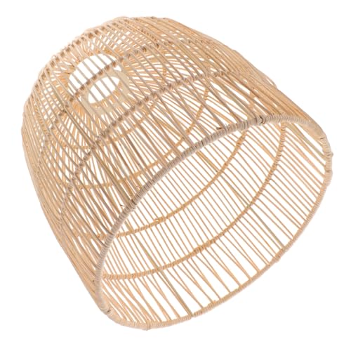 GALPADA Rattan Lampenschirm Handgewebt Natürlicher Lampenschirm Ersatz Pendelleuchte für Wohnzimmer Schlafzimmer Warme Diffuse Beleuchtung Rustikales Design von GALPADA