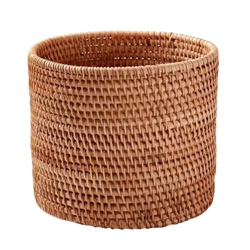 GALPADA Rattan-mülleimer Runde Körbe Aus Weide Früchte Entzückender Abfalleimer Körbe Aus Seegras Runder Weidenkorb Geflochtener Aufbewahrungskorb Gewebt Rattankorb Groß Herbstreben von GALPADA