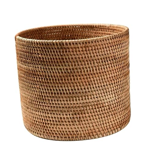 GALPADA Rattan-mülleimer Runder Weidenkorb Gewebte Müll Kann Früchte Weaved Korb Weiden-abfallbehälter Runder Korb Abwärtskinder Lagerkorb Obstkorb Für Theke Natürlich Herbstreben von GALPADA