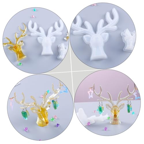 GALPADA Resin Antler Silikonform DIY Bastelset mit Displayständer für Schmuck Weihnachtsdeko und Desktop Ornamente Leicht Kompakt Hirschgeweih für Kreative Handarbeiten von GALPADA