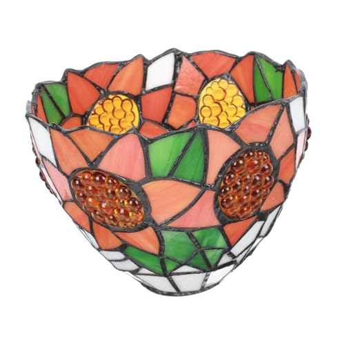 GALPADA Retro Bunter Glas Lampenschirm Vintage Stil Europäisch für Steh und Tischlampen Hoher Transparenz Glatte Oberfläche Schonend fürs Auge Warmes Teiliges Lampenzubehör von GALPADA