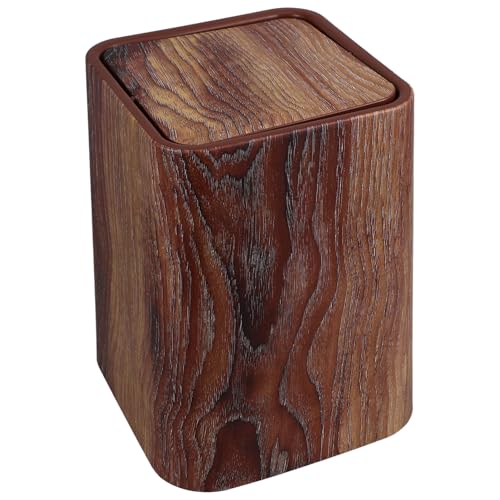 GALPADA Retro Holzmaserung Mülleimer mit Schwingdeckel Funktionaler Abfallbehälter für Zuhause Büro und Hotel Mittlere für Papier und Langlebig und GALPADA Retro Holzmaserung Mülleimer mit Schwingdeckel Funktionaler Abfallbehälter für Zuhause Büro und Hotel Mittlere für Papier und Langlebig und von GALPADA