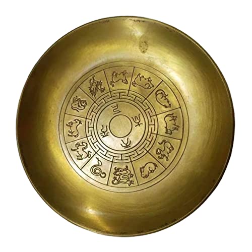 GALPADA Retro Kupfer Tintenfässchen Tablett mit Vielseitiges Schreibpinsel Waschbecken und Dekoratives Feng Shui Accessoire Poliert Kratzfrei für Kalligrafie und von GALPADA
