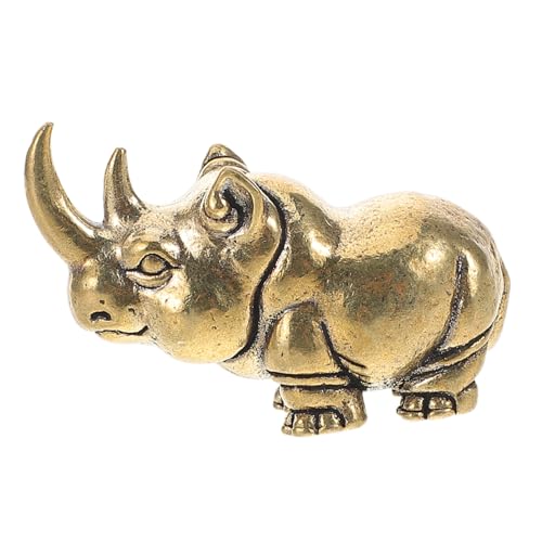 GALPADA Retro Miniatur Statue für Schreibtisch und Tierdekoration Solidem Messing Symbol für Stärke und Ausdauer von GALPADA