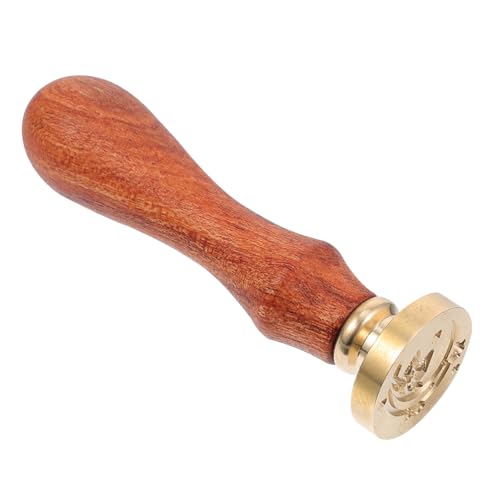 GALPADA Retro Wachssiegel Stempel mit Mond Kristallmotiv Kupfer Holzgriff Scrapbook Zubehör Natürliche Atmosphäre für Briefumschläge und DIY Dekoration von GALPADA