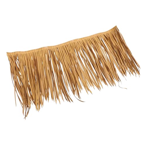 GALPADA Rolle Simulierte Strohfliese Simuliertes Strohdach Heu DIY Künstliches Stroh Braune Strohimitation Simulation Strohdach Garten Tiki Strohdach Outdoor Fake Gras Dunkelgrau Pe von GALPADA