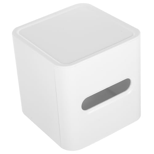 GALPADA Rollpapierhalter Quadratisch Taschentuchbox Organizer mit Glatter Oberseite für Badezimmer Wohnzimmer Wiederverwendbarer Toilettenpapierspender Platzsparend und Langlebig Weiß von GALPADA