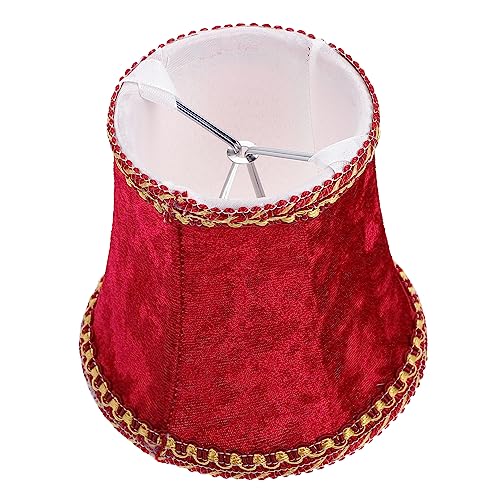 GALPADA Roter Stoff Lampenschirm Retro Stil Langlebiger Lampenschirm Hochwertigem Material Lichtdurchlässig und Augenschonend Geeignet für Pendelleuchte Tischlampe Deckenleuchte und von GALPADA