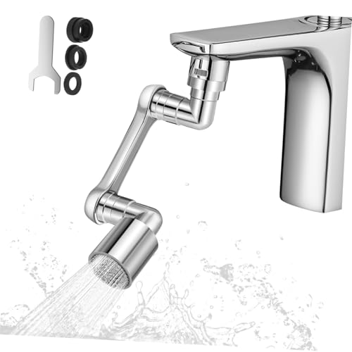 GALPADA Rotierender Wasserhahn Verlängerungsaufsatz aus Messing Multifunktionaler Schwenkarm mit Zwei Strahlarten Einsetzbar für Küche und Bad Einfache Montage Langlebig und Flexibel von GALPADA