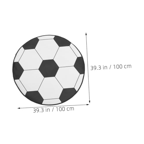 GALPADA Runder Fußball Teppich Kinderzimmer Spielteppich mit Rutschfester Unterlage Cartoon Design Pflegeleicht Dekorativ für Jungen Mädchen Wohnzimmer von GALPADA