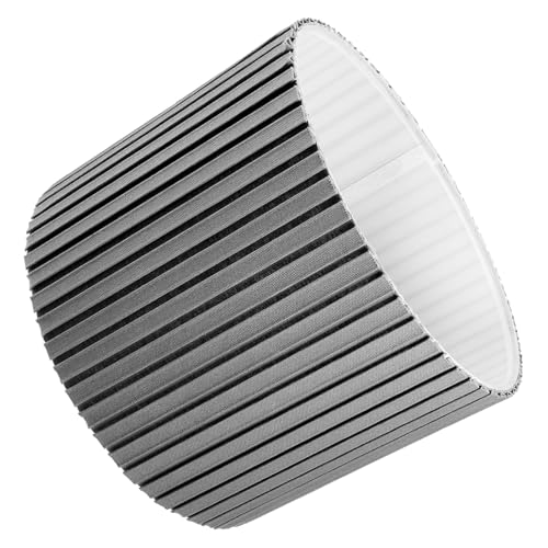 GALPADA Runder Lampenschirm aus Grauem Leinenstoff Trommel Design Passend für Tischlampe Wandlampe und Stehleuchte Modernes Accessoire für Schlafzimmer und Wohnzimmer von GALPADA