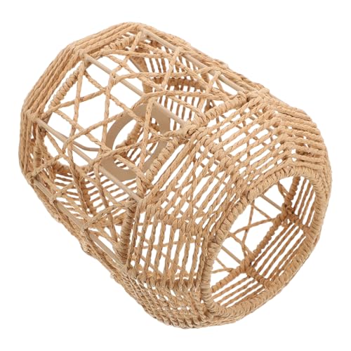 GALPADA Rustikaler Lampenschirm Imitation Rattan Gewebt Papierseil Hängelampe Ersatzschirm für Wohnzimmer Esszimmer Teestube Natürlicher Landhausstil Warmes Flair von GALPADA