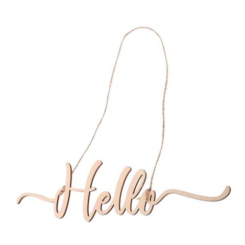 GALPADA Rustikales Holzschild Hello mit Buntem Blumenmuster Hängendes Willkommen Schild für Zuhause Garten Büro Vielseitige Wanddekoration für Einzug Hochzeit Party von GALPADA