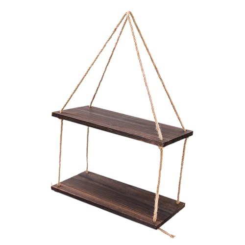 GALPADA Rustikales Teiliges Boho Wandregal aus Schwarzem Holz mit Doppelter Ablage Hängendes Pflanzenregal für Wohnzimmer Schlafzimmer Robustes Holzbrett zur Dekoration und Aufbewahrung GALPADA Rustikales Teiliges Boho Wandregal aus Schwarzem Holz mit Doppelter Ablage Hängendes Pflanzenregal für Wohnzimmer Schlafzimmer Robustes Holzbrett zur Dekoration und Aufbewahrung von GALPADA