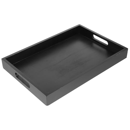 GALPADA Schwarzes Rechteckiges Tablett Tabletts Teller Servierplatte Serviertablett Mit Griffen Groß Gastronomie Schlüssel Essenstablett Tee Snack Platten Dessert-tablett Holz GALPADA Schwarzes Rechteckiges Tablett Tabletts Teller Servierplatte Serviertablett Mit Griffen Groß Gastronomie Schlüssel Essenstablett Tee Snack Platten Dessert-tablett Holz von GALPADA