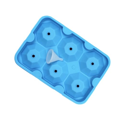 GALPADA Silikon Eiswürfelform Fach Diamant Ice Cube Tray mit Trichter Bpa Frei Lebensmittelecht Platzsparend für Kühlschrank Eiswürfelbehälter in Himmelblau von GALPADA