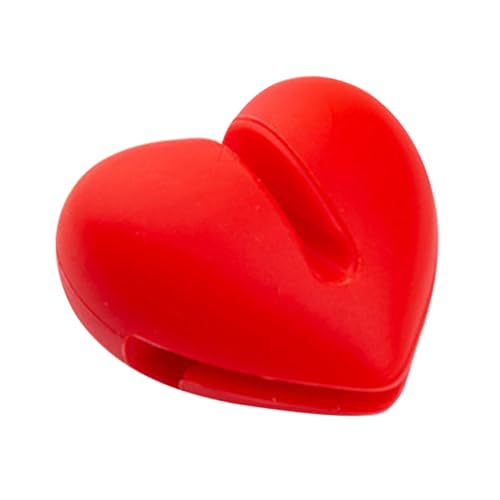 GALPADA Silikon Thermometer Clip Herzform Kochthermometer Halterung Kratzfrei Kompakt Leicht Vielseitig Einsetzbar für Töpfe Bräter und Grill Praktisches Küchenzubehör zur von GALPADA