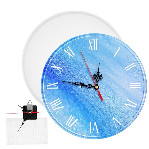 GALPADA Silikon Uhr Gießform für Harz DIY Uhrmacher Kit mit Römischen Ziffern Flexible Langlebige Silikonform Einfache Entformung für Individuelle Wanduhren und Geschenkideen von GALPADA