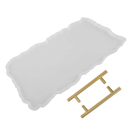 GALPADA Silikonform für Unregelmäßiges Tablett mit Metallgriffen Langlebige Resin Gießform für Diy Epoxidharz Tablett Praktische Handhabung Stilvolle Wohnkultur Einfache Demontage und von GALPADA