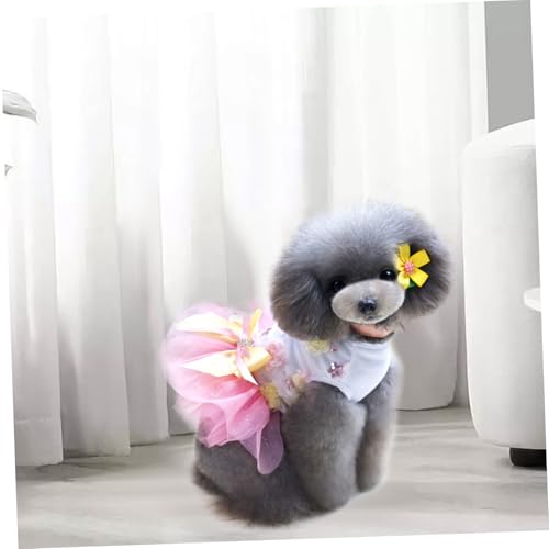 GALPADA Sommer Mesh Tutu Rock mit Blume und Pailletten für Kleine Hunde Leichtes Polyester Party Alltagskleidung mit Elegantem Schleifen Design Geeignet für Welpen und Kleine Hundemädchen GALPADA Sommer Mesh Tutu Rock mit Blume und Pailletten für Kleine Hunde Leichtes Polyester Party Alltagskleidung mit Elegantem Schleifen Design Geeignet für Welpen und Kleine Hundemädchen von GALPADA