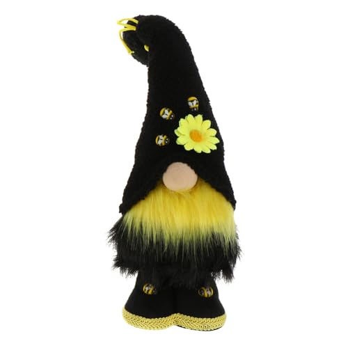GALPADA Sommerliche Gartenzwerg Dekoration mit Sonnenblume und Biene Wetterfeste Gartenfigur für Draußen Handgefertigte Reißfeste Gnom Puppe als Lustiger Festtags schmuck für Wohn von GALPADA