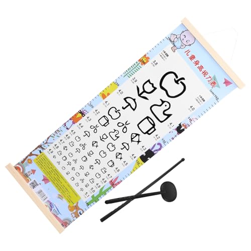 GALPADA Standard Sehtafel für Augenprüfung aus Holz und Kunststoff Bruchsicher Lesbar für Zuhause und Kindergarten Wandmontage Praktische Visuelle Testtafel zur Sehstärkenmessung von GALPADA