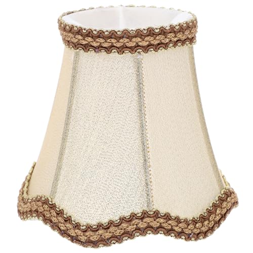 GALPADA Stylischer Stoff lampenschirm mit Wellenrand für Innenbeleuchtung Langlebiger Lampenüberzug mit Stabilem Gestell Einfach zu Montierender Lichtschutz für Wohnzimmer und von GALPADA