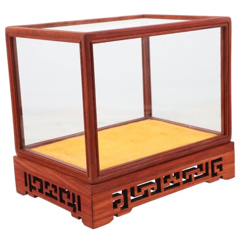 GALPADA Transparente Displaybox Vitrine Vitrine Medaillenanzeige Plattenständer Regalwand Lesezeichen Modell Vitrine Drehscheibe Showcase Quadratisches Armbandständer Gestell Hölzern von GALPADA