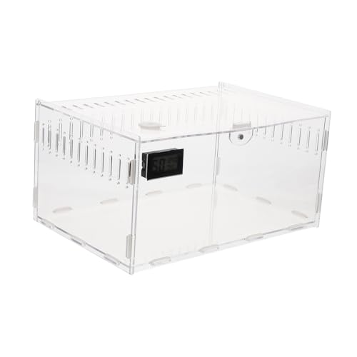 GALPADA Transparente Reptilienbox mit Belüftung Tragbar Robust und Geruchsneutral Geeignet als Professioneller Terrarien Behälter für Schlangen Eidechsen und Andere Haustier Reptilien mit von GALPADA