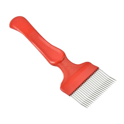 GALPADA Uncapping Fork aus mit Nadeln Gerader und Gebogener Imker Werkzeug für Honigwaben Rotes Bienenzucht Zubehör für Varroa Inspektion und Wabenentdeckelung von GALPADA