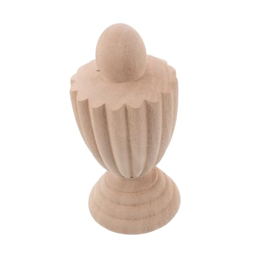 GALPADA Unfinished Wooden Finial Post Tops Decorative Wood Finials for Staircases Elegant European Design Sturdy Material Easy Installation Artistic Home and Villa Decoration von GALPADA