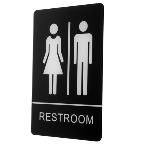 GALPADA Unisex Toilettenschild aus Dickem Acryl Selbstklebend Rostfrei Klar Lesbar mit Text und Grafik für Glatte Oberflächen Wie Türen Wände Spiegel für Büro Hotel Öffentliche und von GALPADA