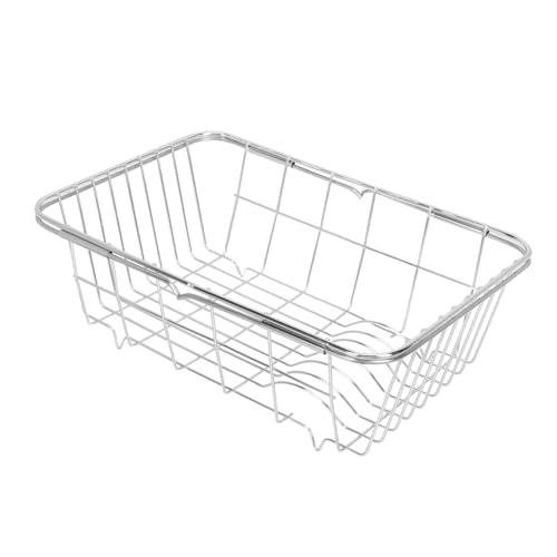 GALPADA Verstellbares Faltbares Abtropfgestell aus Rostfreiem Edelstahl Erweiterbarer Geschirr und Topfdeckelhalter Platzsparender Küchenorganizer für Spülbecken und Schrank von GALPADA