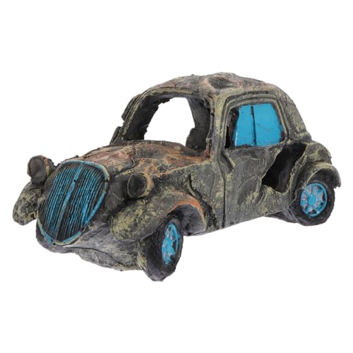 GALPADA Vintage Auto Wrack Aquarium Ornament Dekorative Harz Fischversteck für Aquarien Teiche und Design von GALPADA