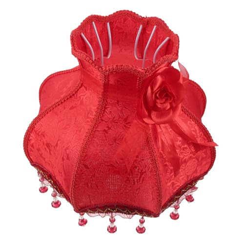 GALPADA Vintage Lampenschirm für Tischlampe Rot Skallop Dekorativer Lampenschirm für Zuhause Hotel und Restaurant Installieren und Lichtweicher GALPADA Vintage Lampenschirm für Tischlampe Rot Skallop Dekorativer Lampenschirm für Zuhause Hotel und Restaurant Installieren und Lichtweicher von GALPADA