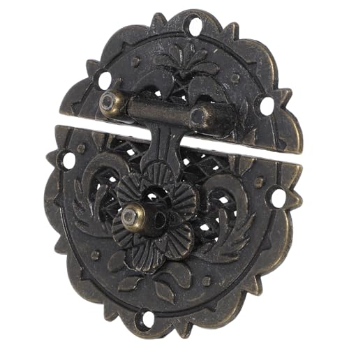 GALPADA Vintage Möbelverschluss Rundes Antikes Schloss mit Blumenornament Dekorativer Haspelverschluss für Holzschatullen Schmuckkästchen und Aufbewahrungsboxen Inklusive Montageschrauben GALPADA Vintage Möbelverschluss Rundes Antikes Schloss mit Blumenornament Dekorativer Haspelverschluss für Holzschatullen Schmuckkästchen und Aufbewahrungsboxen Inklusive Montageschrauben von GALPADA