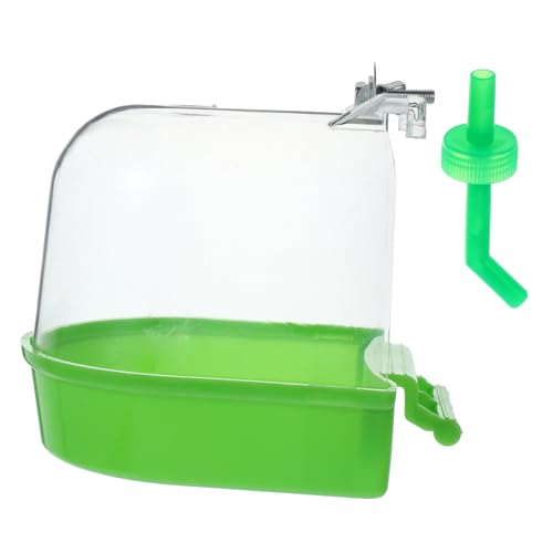 GALPADA Vogelbadewanne für Käfig mit Haken Kleine Papageien Badewanne aus Robustem Kunststoff Sichere und Auslaufsichere Badebox für Wellensittiche Kanarienvögel und Kleine Vögel von GALPADA