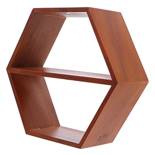 GALPADA Wandregal aus Holz im Sechseckigen Design Mini Aufbewahrungshalter für Dekoration und Organisation für Wohnzimmer und Schlafzimmer von GALPADA