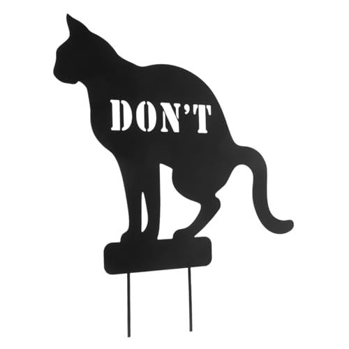 GALPADA Warnschild Garten Metall mit Pfahl No Pooping Hinweis für Katzen Rostfreie Gartendeko Langlebiges Steckschild zur Sauberkeitserhaltung im Außenbereich Stilvolle von GALPADA
