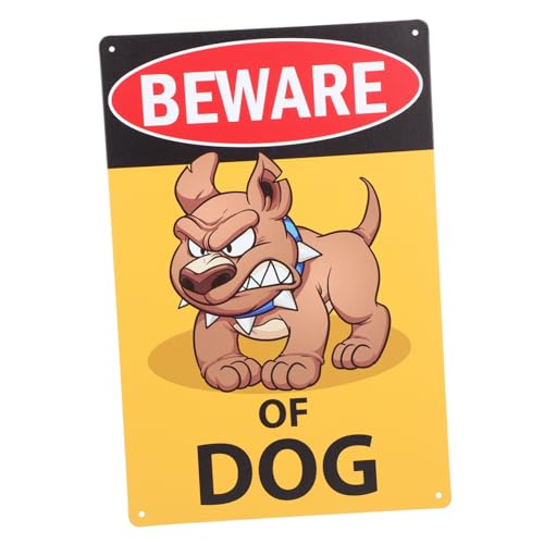 GALPADA Warnschild Hund Garten aus Rustikalem Eisenblech Beware Of Dog Warnung Wetterfestes Gartenschild Dekoratives Hundewarnschild für Innen und Außenbereich Klare Sichtbarkeit Ferne von GALPADA