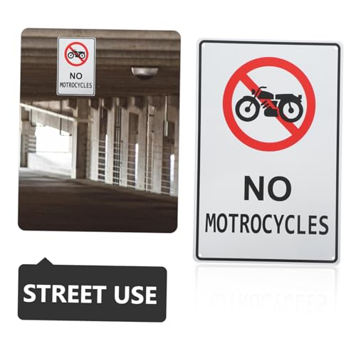 GALPADA Warnschild No Motorcycle Sign Straßenverkehr Warnhinweis Hochsichtbar Robust Langlebig Leicht Tragbar für Straßensicherheit und Verkehrsaufklärung von GALPADA