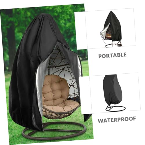 GALPADA Wasserdichte Outdoor Abdeckhaube für Eier schaukelstuhl Wetterfest UV beständig Reißverschlussseitig Geöffnet Schutzhülle für Gartenmöbel Robust und Pflegeleicht von GALPADA