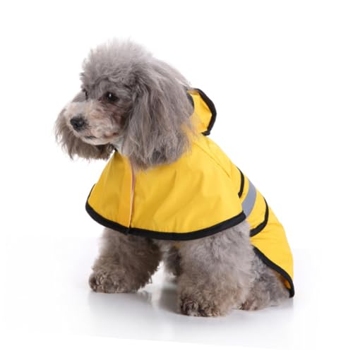 GALPADA Reflektierender Regenmantel Für Hunde Mit Kapuze Overall Für Kleine Hunde Elastisches Material Für Spaziergänge Im Regen von GALPADA