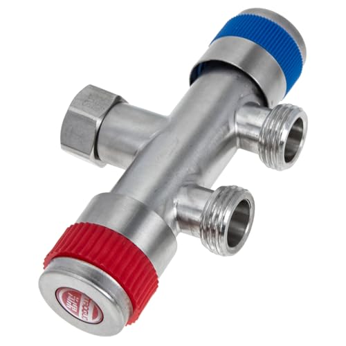 GALPADA Wasserhahn Verteiler Adapter Doppelanschluss Robust Kompatibel für Waschmaschine Geschirrspüler Gartenschlauch Anschluss Einfache Installation Langlebig Klein von GALPADA