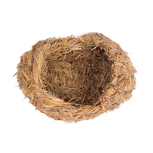 GALPADA Weaving Nest aus Natürlichem Gras Dekoratives Haustierhaus für Kleine Tiere Wie Katzen Kaninchen Hamster und Meerschweinchen Gemütliches Nest in Hellem Gelb für Entspannte von GALPADA