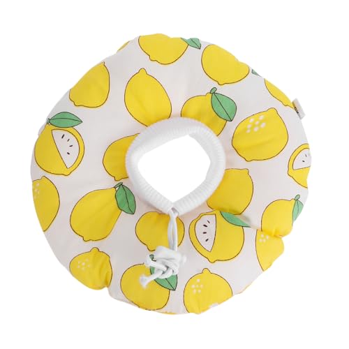 GALPADA Weicher Katzen Operationskragen mit Cartoon Fruchtmuster Verstellbarer Wundschutzkragen für Kätzchen zur Genesung nach Operation Schutz gegen Kratzen und Lecken von GALPADA