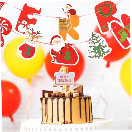 GALPADA Weihnachtsbanner Teilig Vielseitige Weihnachtsdeko mit DIY Papier Wimpelkette und Cake Picks Einfache Montage Hängbar an Wand Fenster Tür für Party und Festtagsdekor GALPADA Weihnachtsbanner Teilig Vielseitige Weihnachtsdeko mit DIY Papier Wimpelkette und Cake Picks Einfache Montage Hängbar an Wand Fenster Tür für Party und Festtagsdekor von GALPADA