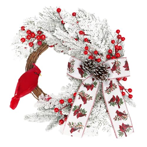 GALPADA Weihnachtskranz Fronttür Deko Rattan Material Langlebig Natürlicher Look Festlich Weihnachtsdeko Außen Innen für Haustür Fenster Wohnzimmer von GALPADA
