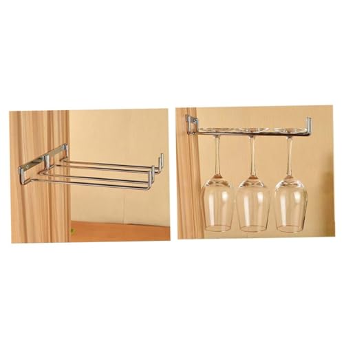 GALPADA Weinglashalter Unterbau Regal Hängend Glashalterung Weinregal Halterung für Bar Küche Rostfrei Einfach zu Montieren Platzsparend für Stielgläser von GALPADA