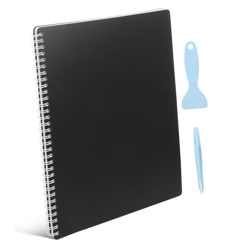 GALPADA Wiederverwendbares Stickeralbum Set mit Organizer Leer zum Sammeln und Aufbewahren von Stickern Spachtel und Pinzette Wiederverwendbares Aufbewahrungsbuch für Erwachsene von GALPADA